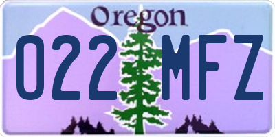 OR license plate 022MFZ