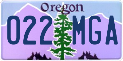 OR license plate 022MGA