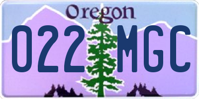 OR license plate 022MGC