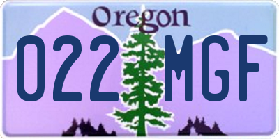 OR license plate 022MGF