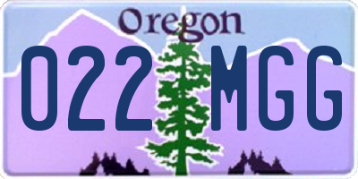 OR license plate 022MGG