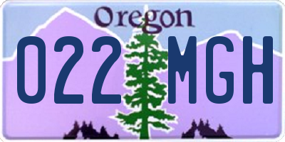 OR license plate 022MGH