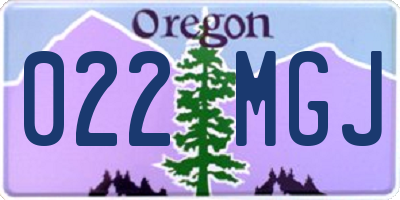 OR license plate 022MGJ