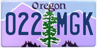 OR license plate 022MGK