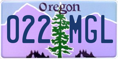 OR license plate 022MGL
