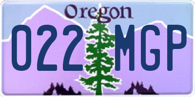 OR license plate 022MGP