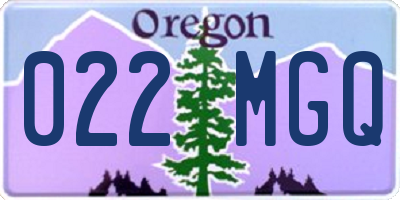 OR license plate 022MGQ