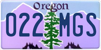 OR license plate 022MGS