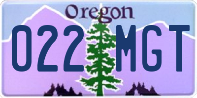 OR license plate 022MGT