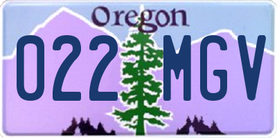 OR license plate 022MGV