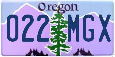 OR license plate 022MGX