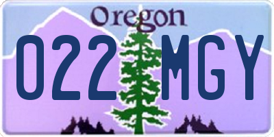 OR license plate 022MGY