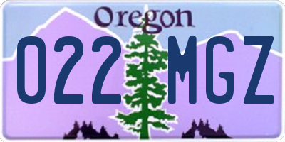 OR license plate 022MGZ