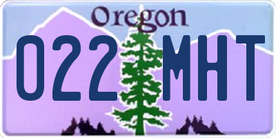 OR license plate 022MHT