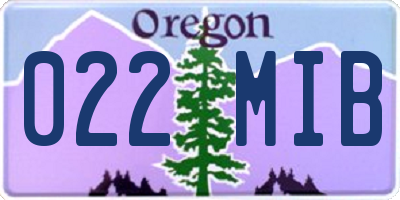OR license plate 022MIB