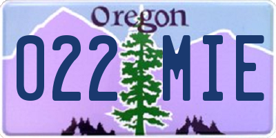 OR license plate 022MIE