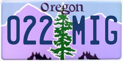 OR license plate 022MIG