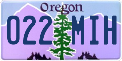 OR license plate 022MIH