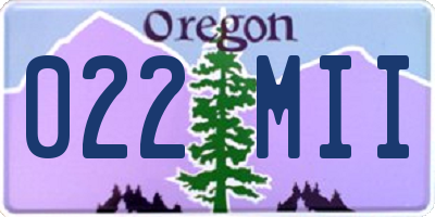 OR license plate 022MII