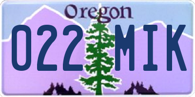 OR license plate 022MIK