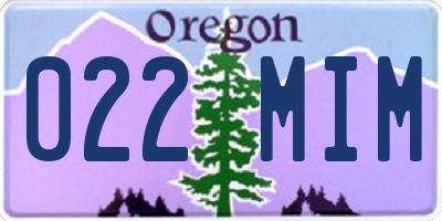 OR license plate 022MIM