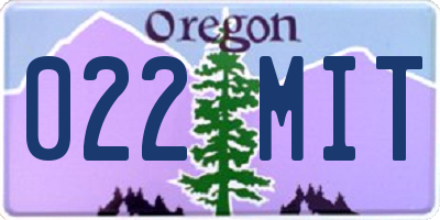 OR license plate 022MIT