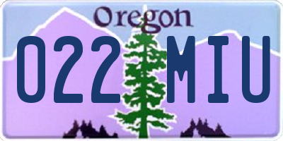 OR license plate 022MIU