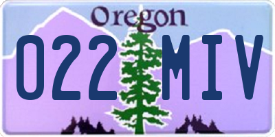 OR license plate 022MIV