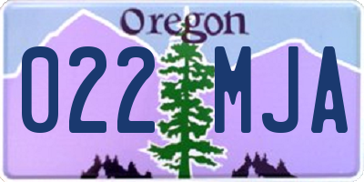 OR license plate 022MJA