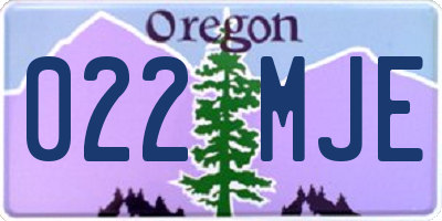 OR license plate 022MJE