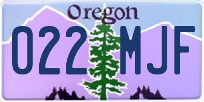 OR license plate 022MJF