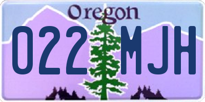 OR license plate 022MJH