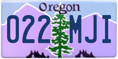 OR license plate 022MJI
