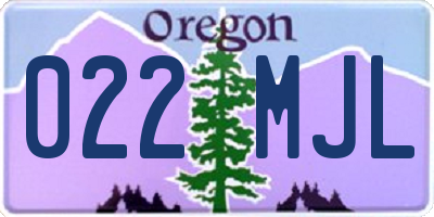 OR license plate 022MJL