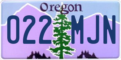 OR license plate 022MJN
