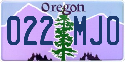 OR license plate 022MJO