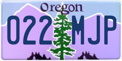 OR license plate 022MJP