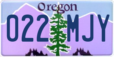 OR license plate 022MJY