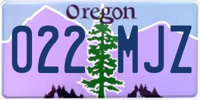 OR license plate 022MJZ