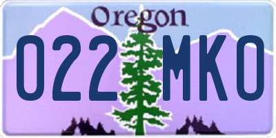 OR license plate 022MKO