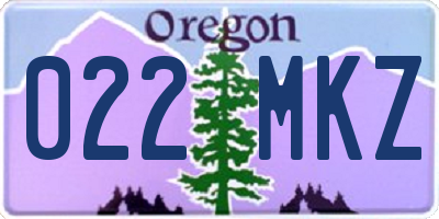 OR license plate 022MKZ