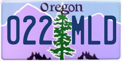 OR license plate 022MLD
