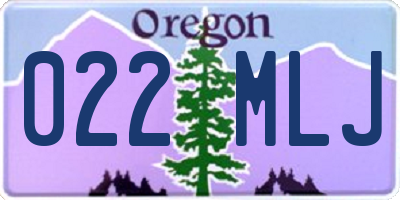 OR license plate 022MLJ