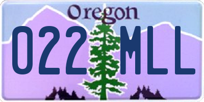 OR license plate 022MLL