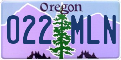 OR license plate 022MLN