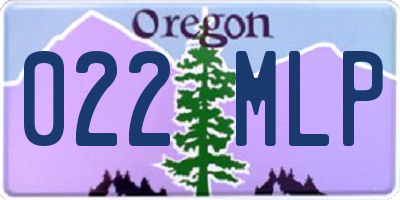 OR license plate 022MLP