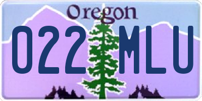 OR license plate 022MLU
