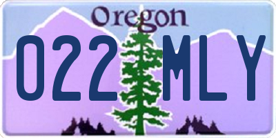 OR license plate 022MLY