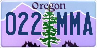 OR license plate 022MMA