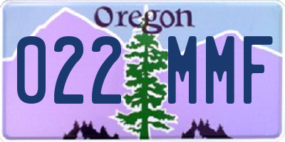 OR license plate 022MMF